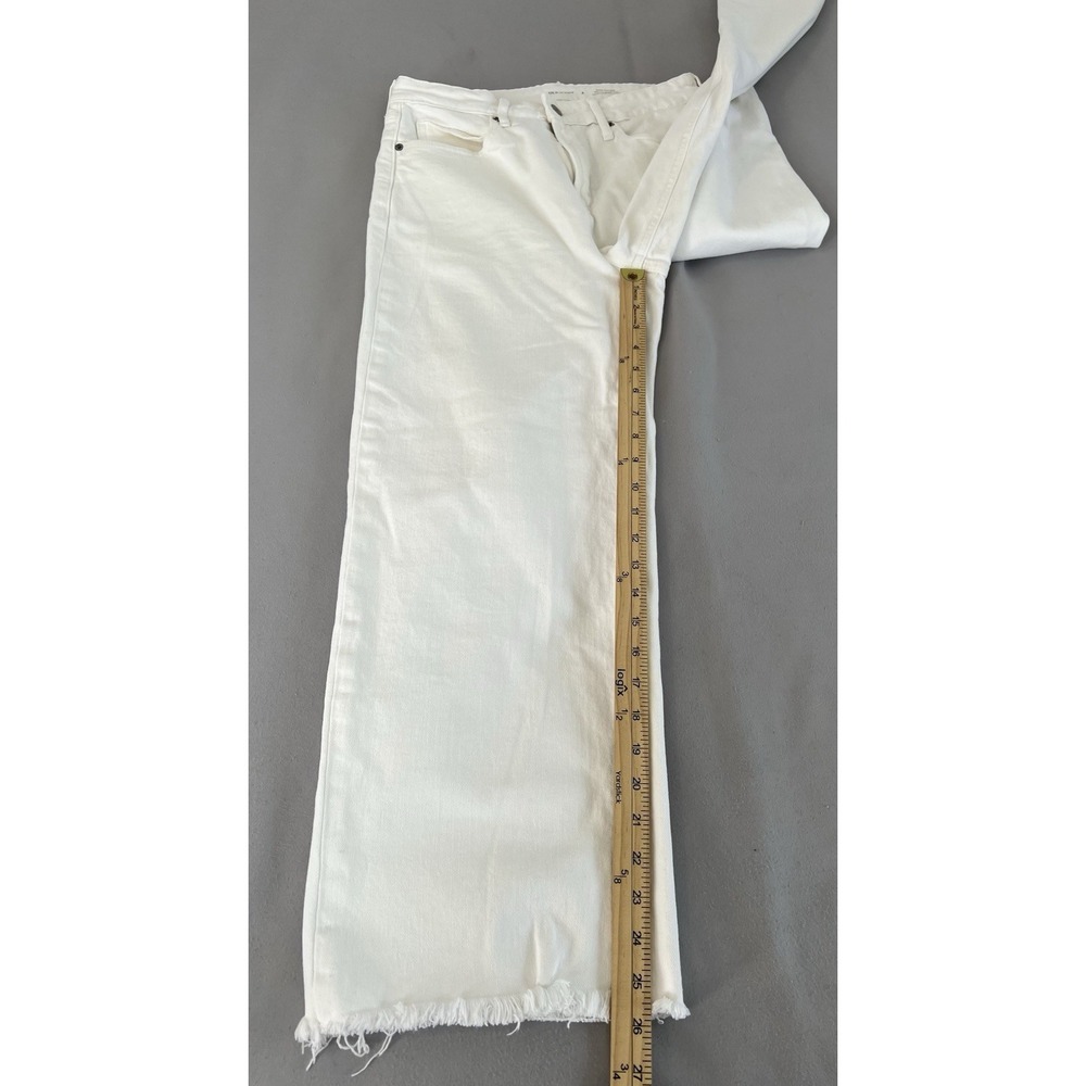 Old Navy White Extra High Rise Sky-Hi Wide Leg Denim Jeans Size 8 Out‎ Hem - Picture 2 of 8